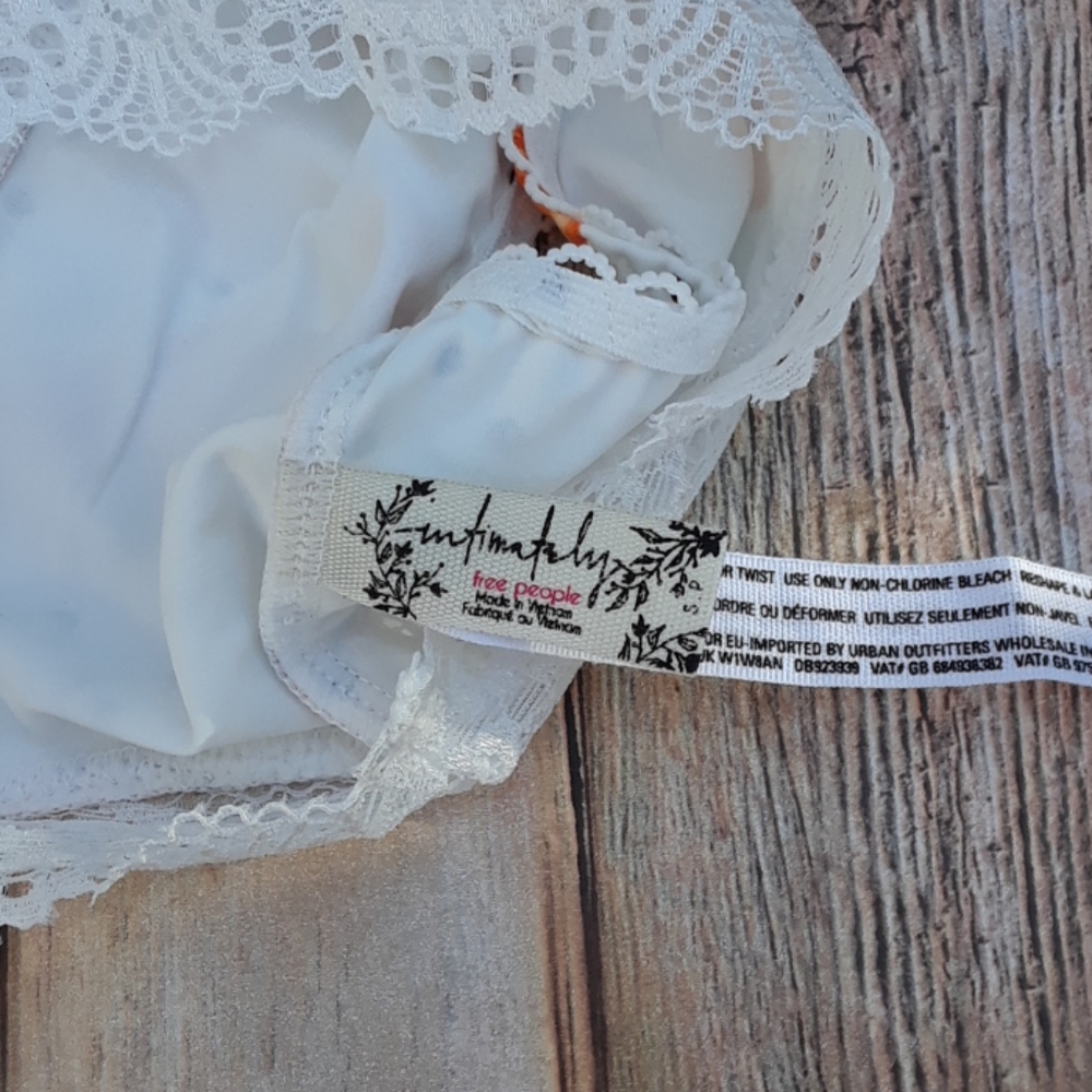 Free People Mari Orange Print Bralette Ivory - Picture 11 of 14